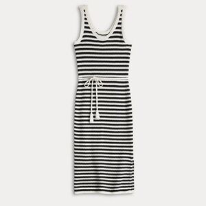 Nine West Crochet Maxi Dress, Black & White Stripe Sleeveless Sweater Dress Sz S